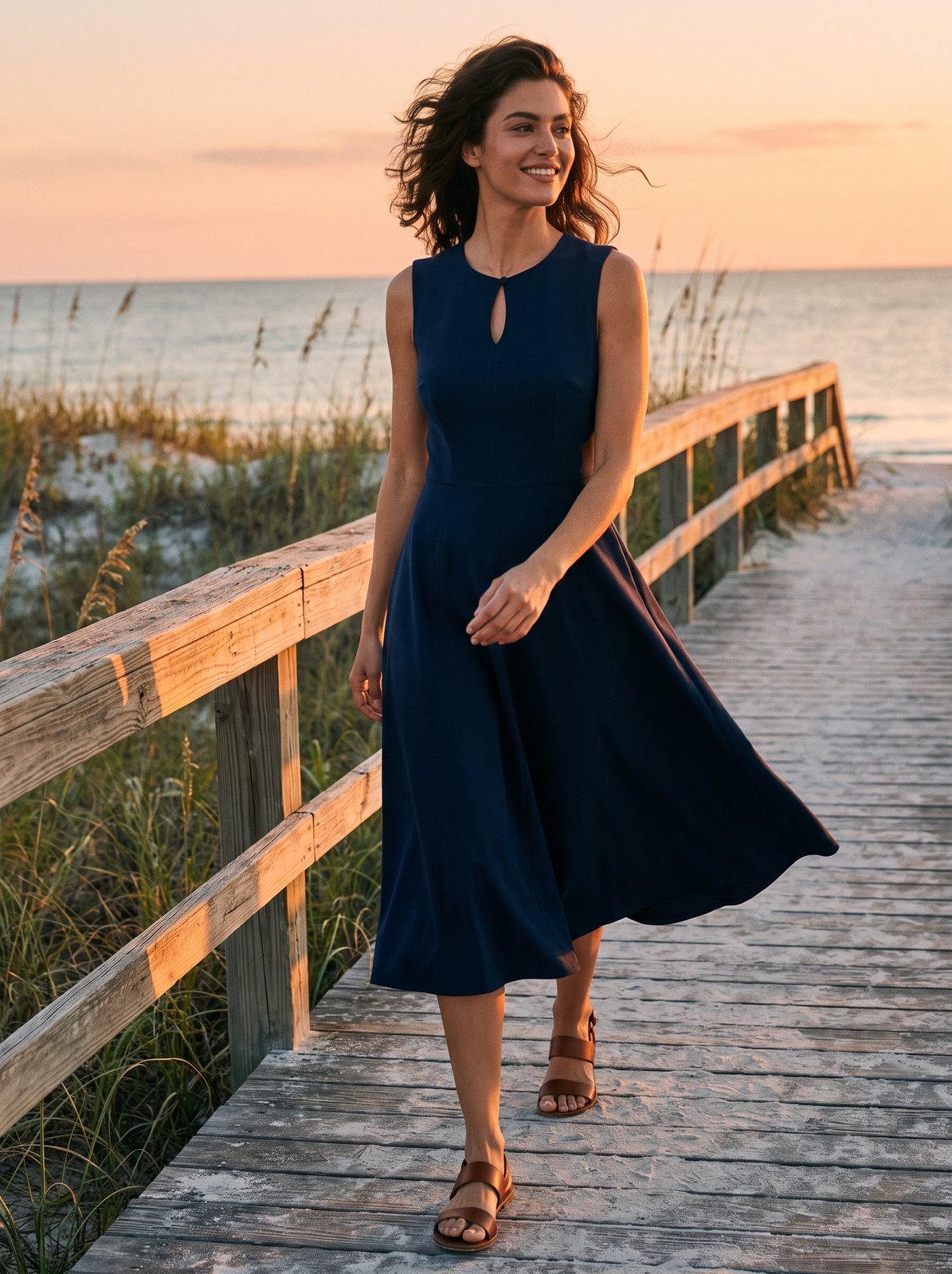 Navy keyhole cocktail midi dress by Riley Belle