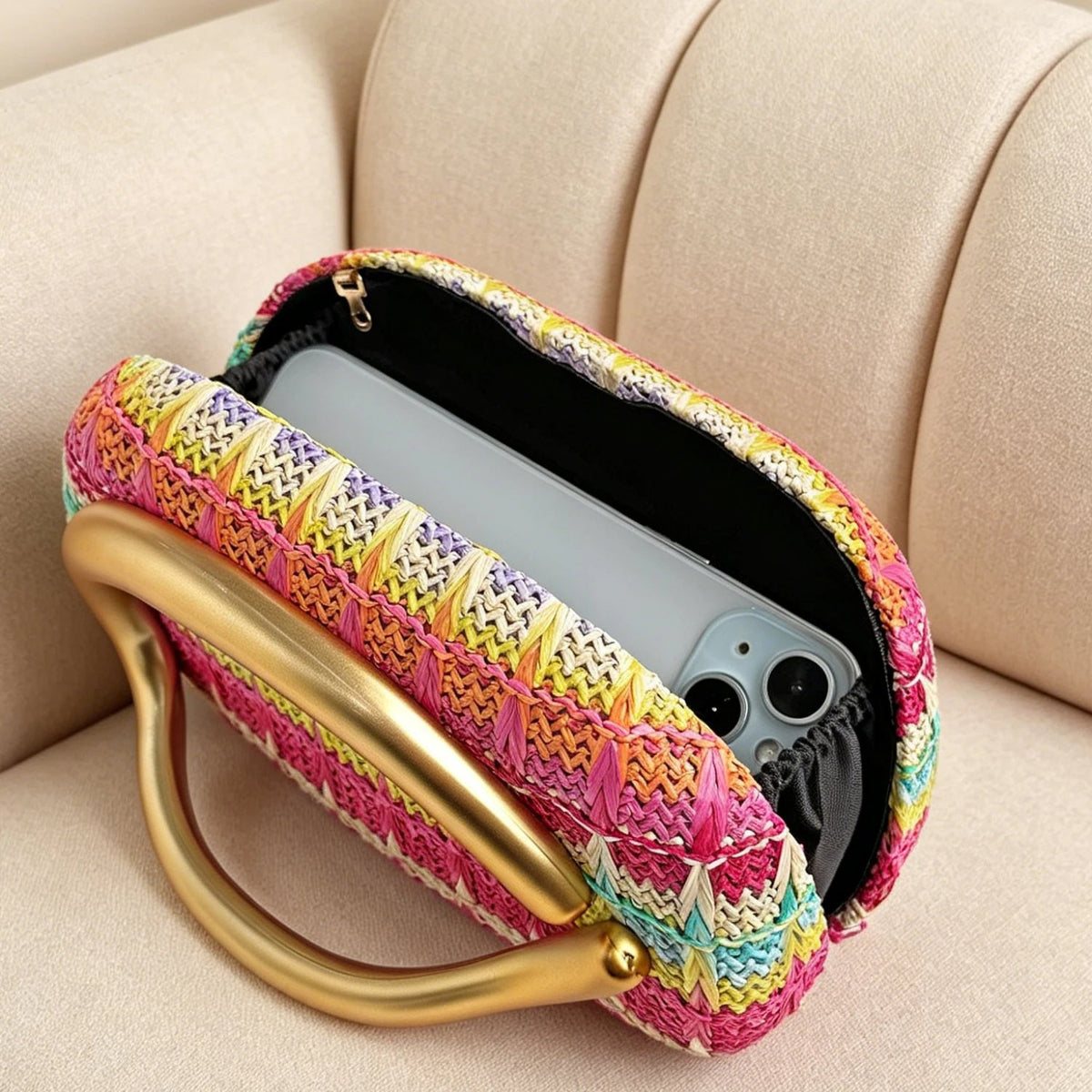 Saskia Woven Structured Occasion Clutch