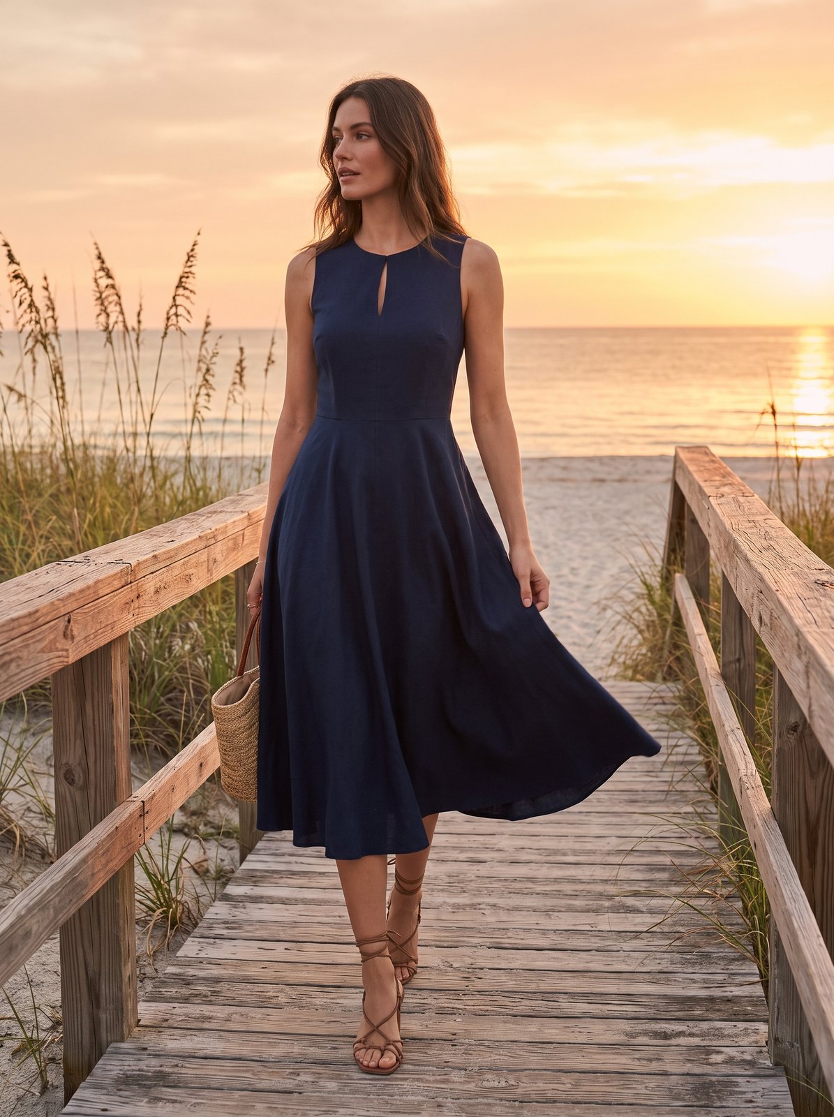 Navy keyhole cocktail midi dress by Riley Belle
