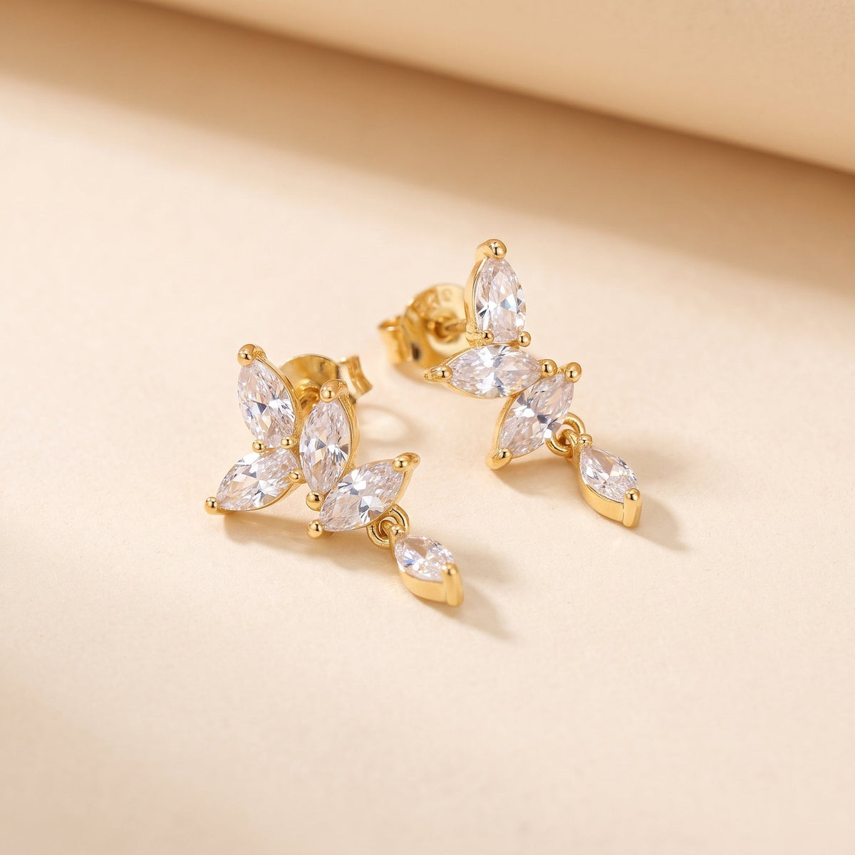 Delta Gold Crystal Drop Earrings by Riley Belle