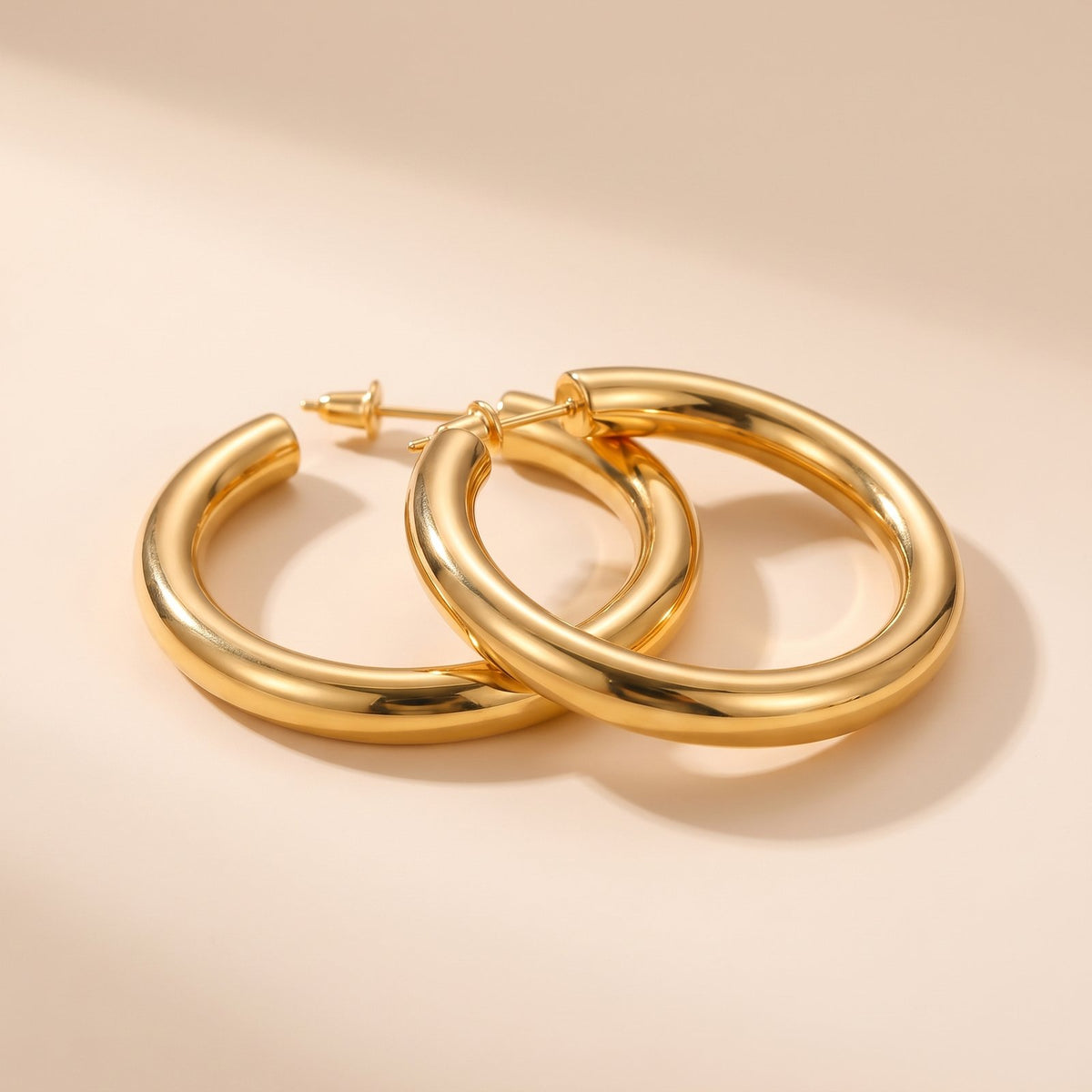 Frankie Gold Hoop Earrings detail by Riley Belle