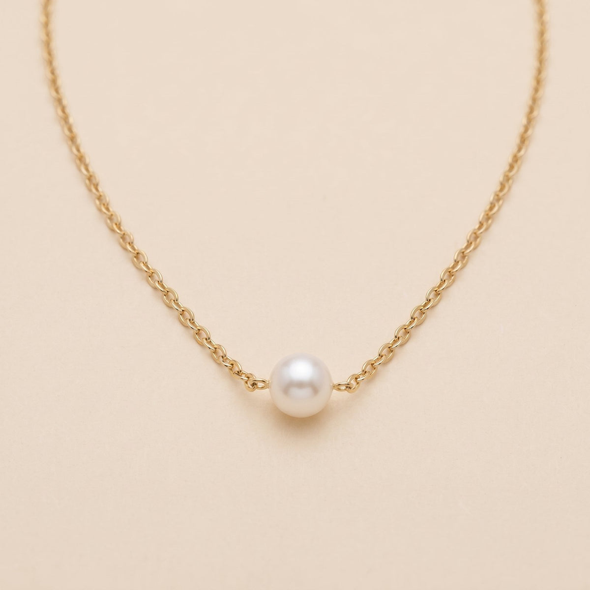 Freya Gold Pearl Pendant Necklace by Riley Belle