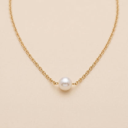 Freya Gold Pearl Pendant Necklace by Riley Belle