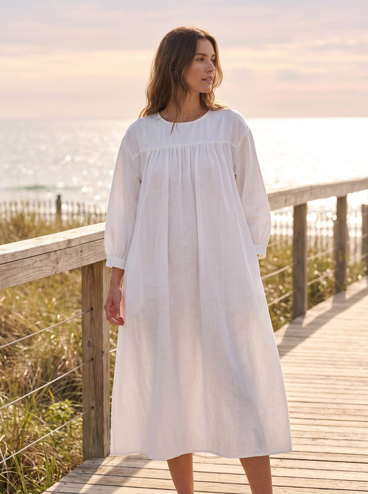 White smock summer midi dress by Riley Belle