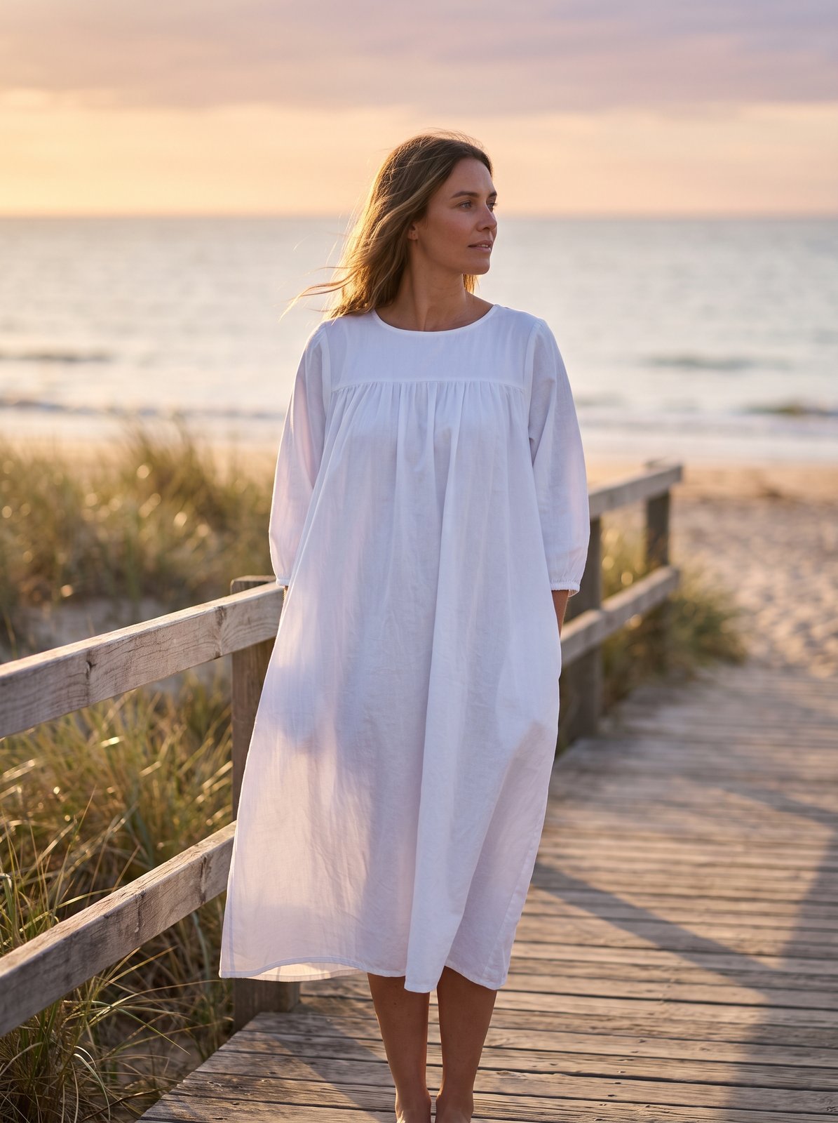 White smock summer midi dress by Riley Belle