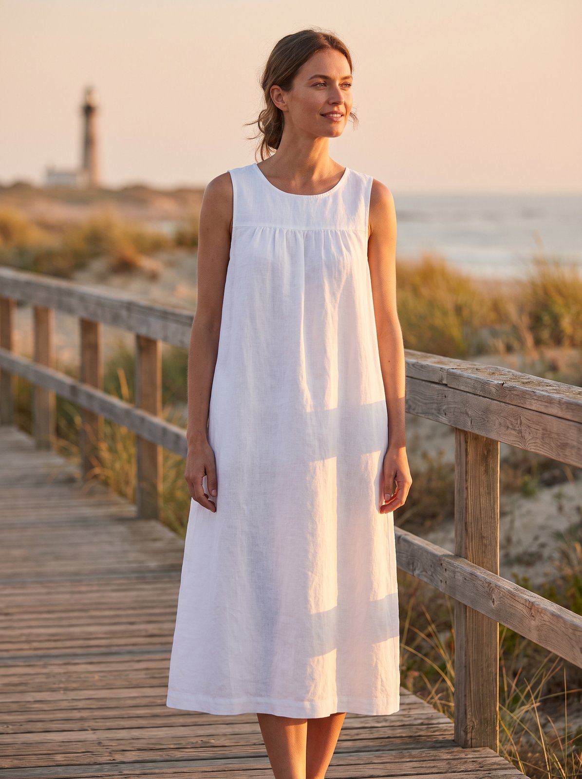 White smock summer midi dress by Riley Belle