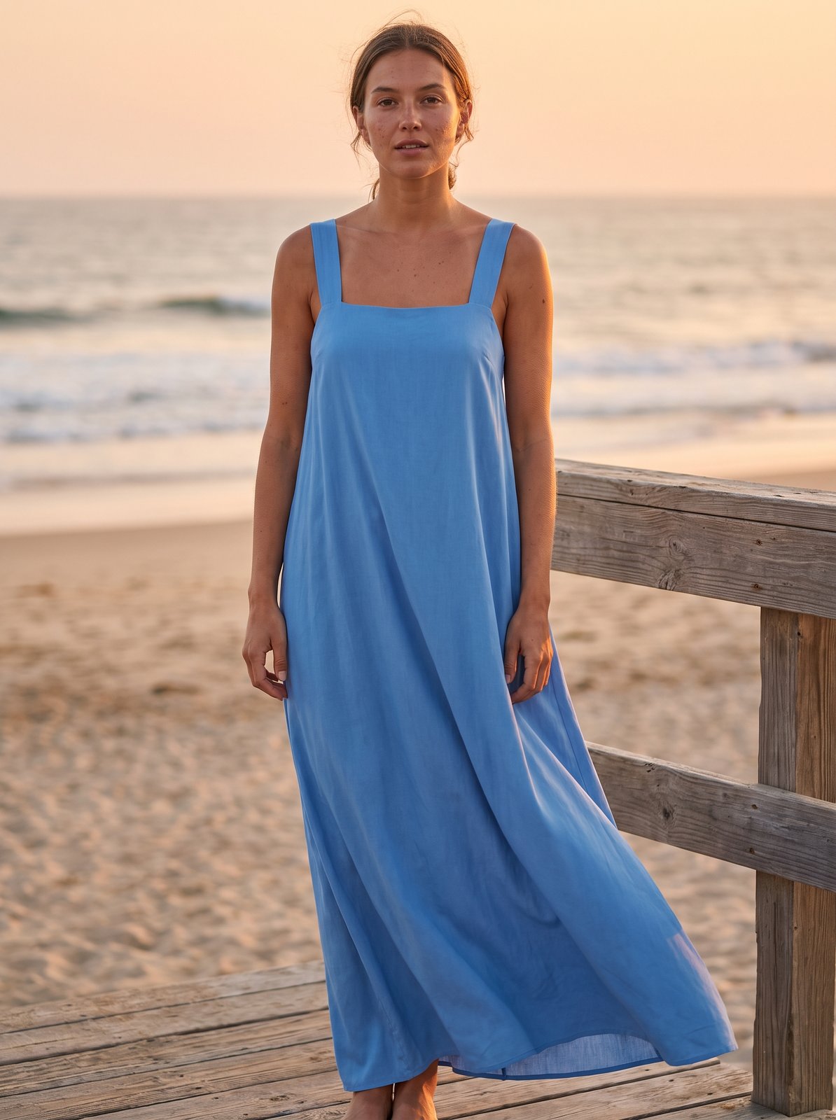 Jade Easy Blue A-Line Summer Maxi Dress by Riley Belle