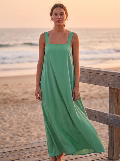 Jade Easy Green A-Line Summer Maxi Dress by Riley Belle