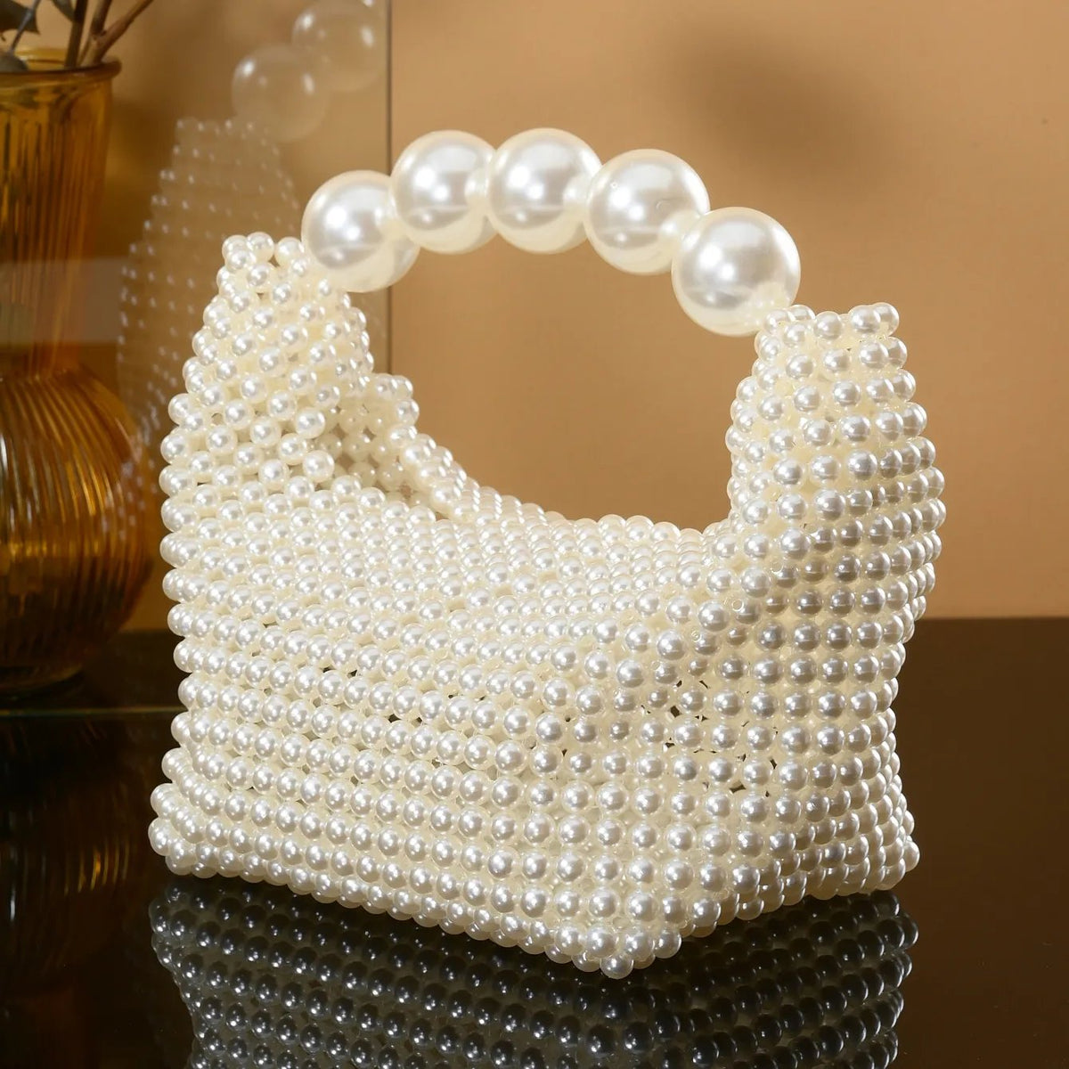 Margaux Pearl Beaded Top-Handle Bag