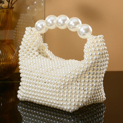Margaux Pearl Beaded Top-Handle Bag