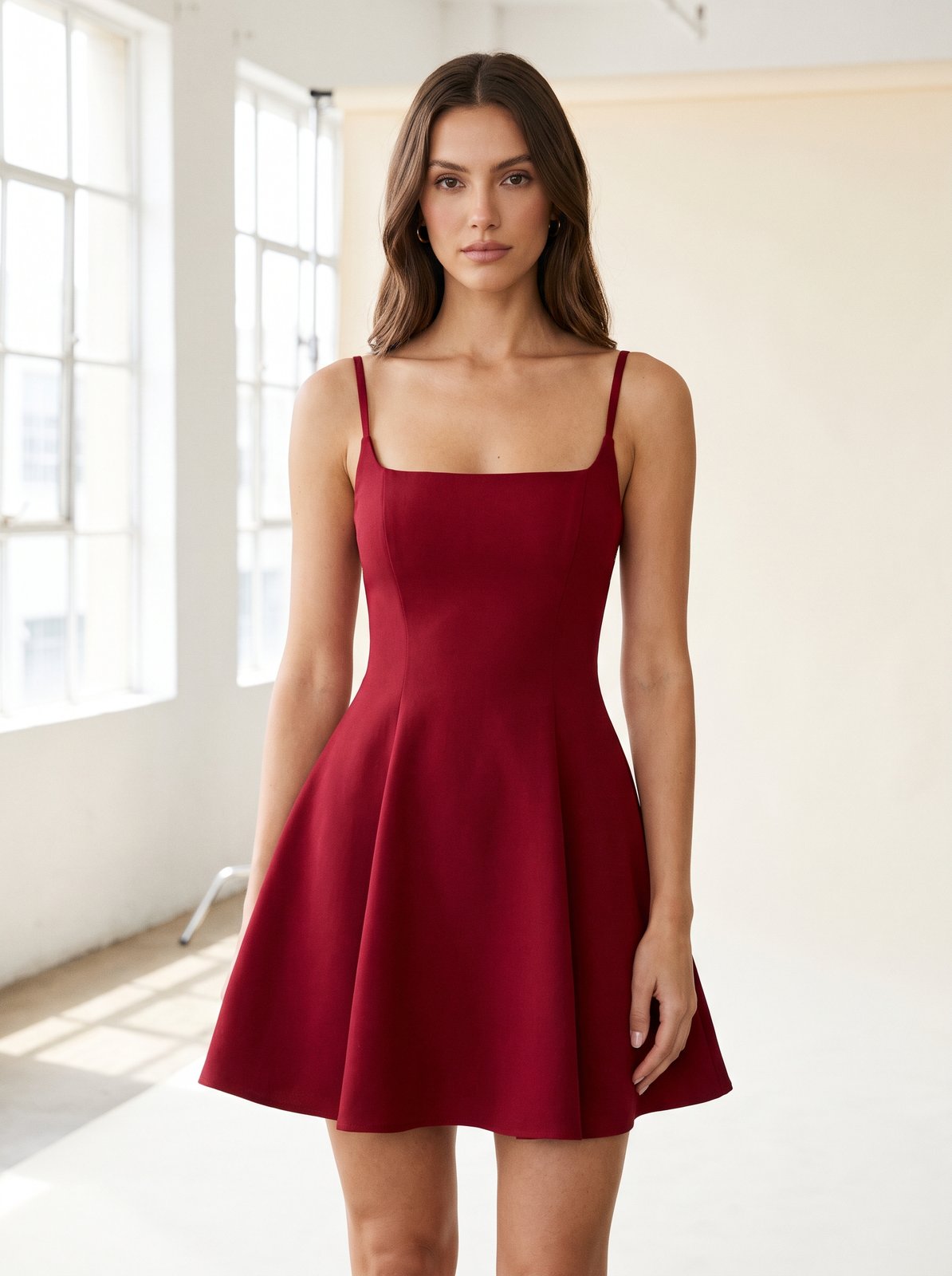 Cherry red Christmas party mini dress by Riley Belle