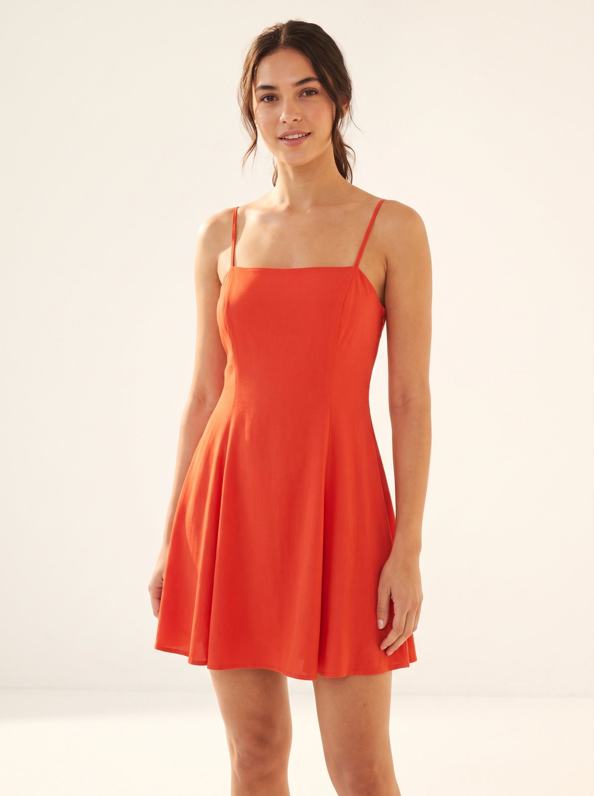 Red Christmas party mini dress by Riley Belle