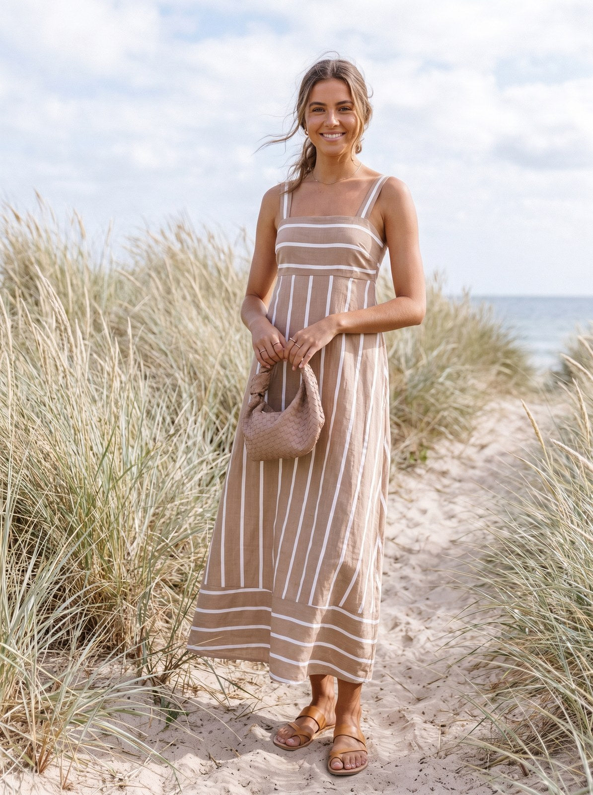 Opal Chic Cream Woven Crossbody Bag by Riley Belle