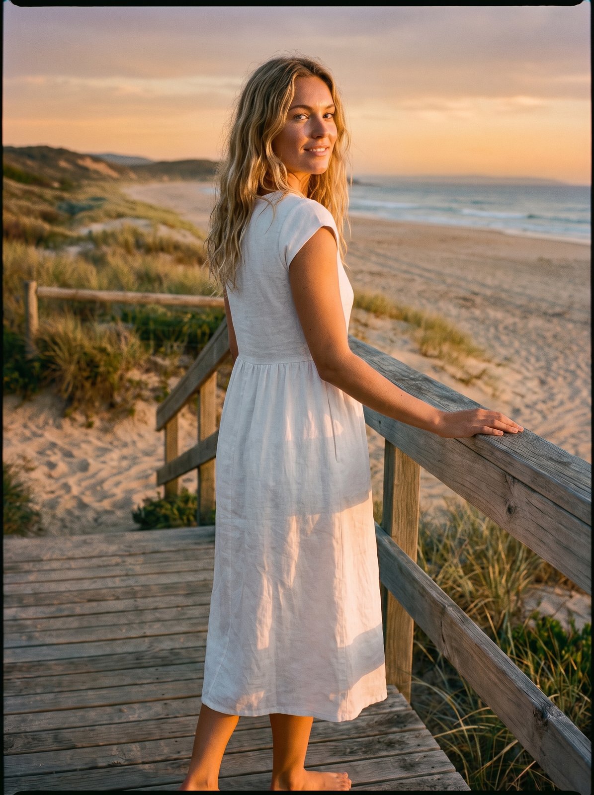 Paloma Effortless White Cap Sleeve Midi Dress by Riley Belle