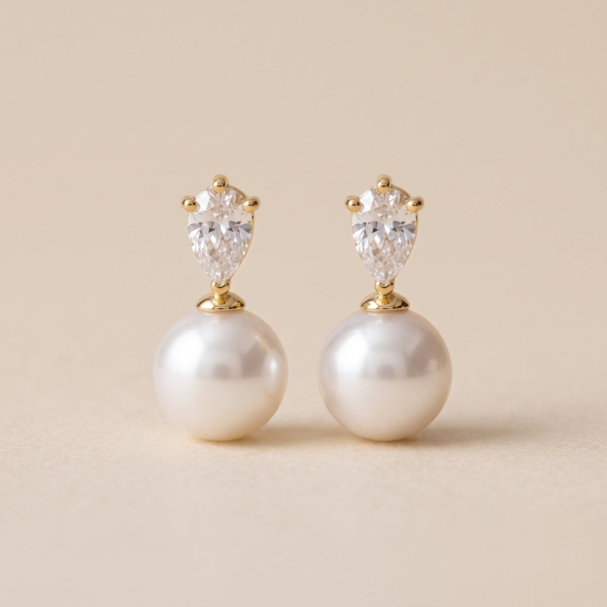 Posie Gold Pearl Drop Earrings by Riley Belle