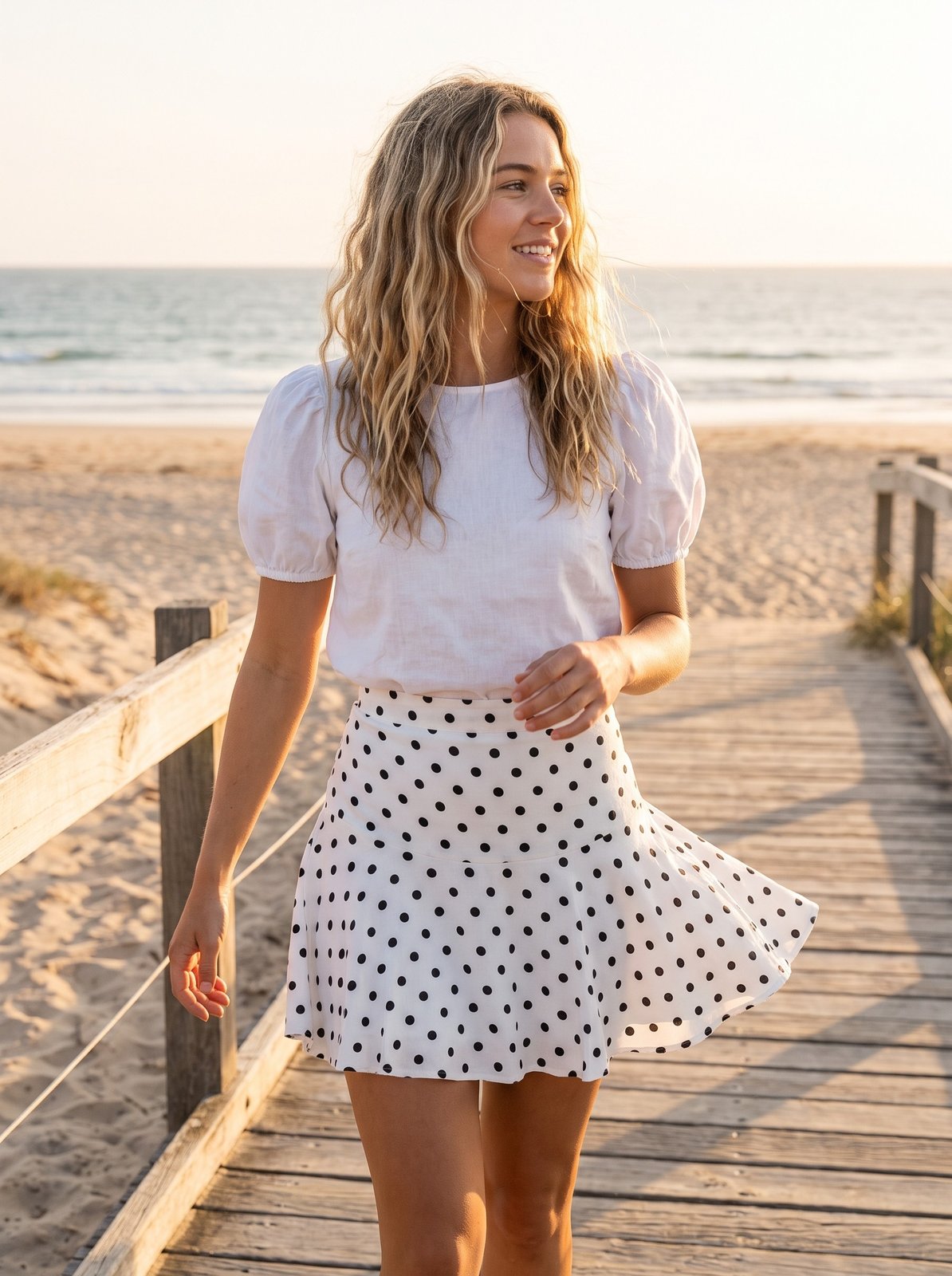 Yasmin Playful Black Spot Print Two Piece Skirt and Top Set by Riley Belle